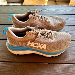 Hoka Gaviota Men's Taupe and Blue Athletic Shoes